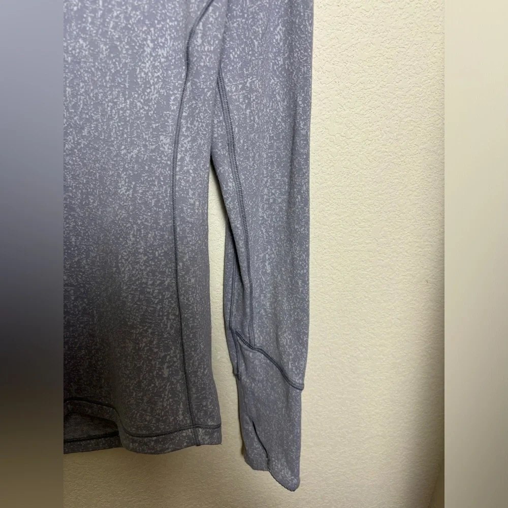 Lululemon Outrun Luon Suited Jacquard Arctic Grey Ice Running Top M 8-10